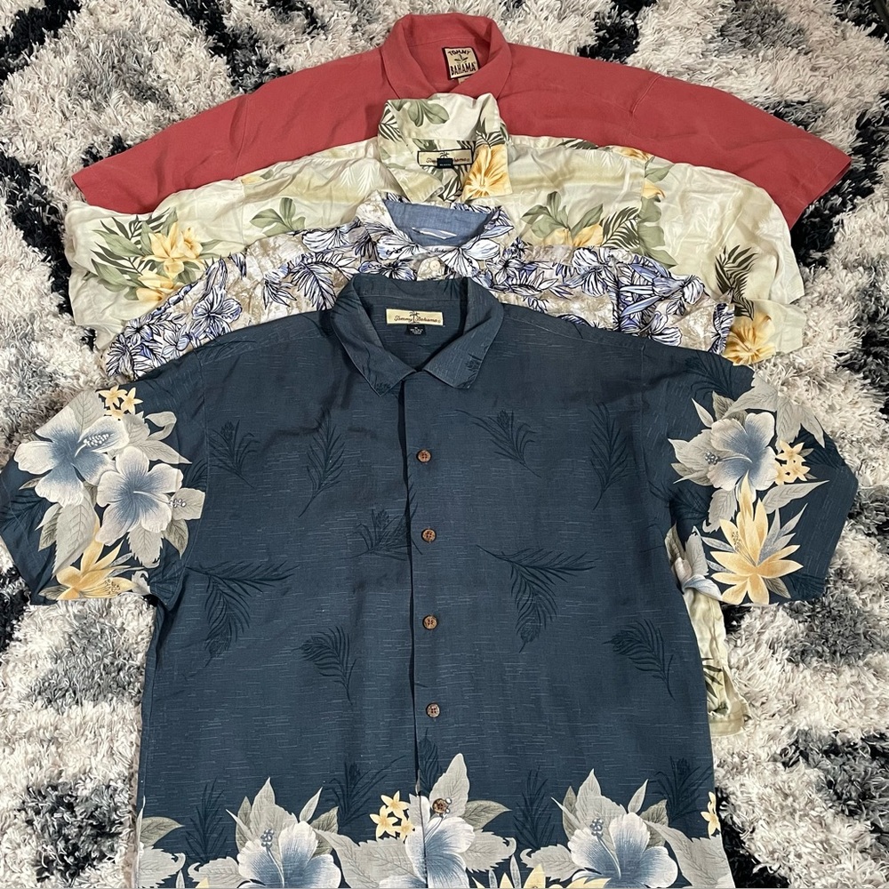 Tommy Bahama Silk/Hawaiian Shirt Bundle Of 4 Men's Medium Floral Veracruz Cay